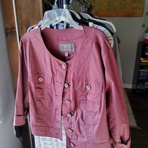 New Torrid Brownish Pink Cropped Lightweight Jacket Top - Size 2X- never worn